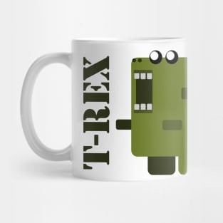 trex rectangle cute character Mug